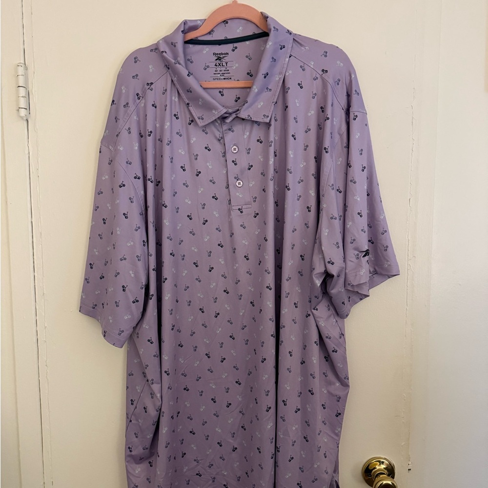 Reebok Lavender Polo Shirt with Pattern